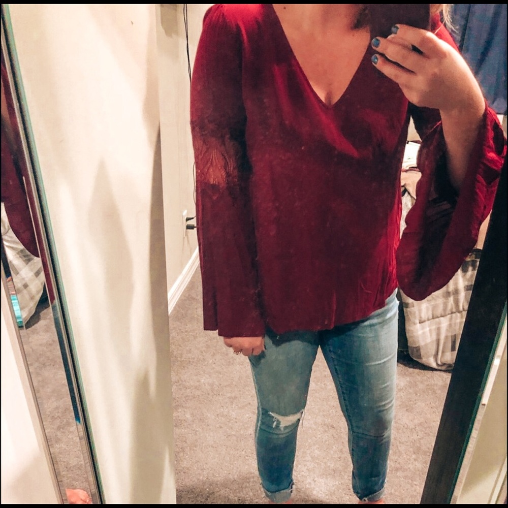 Wine red blouse